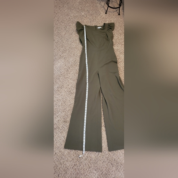 Calvin Klein Olive Green Wide-Leg Jumpsuit Women's Size 8 - Picture 10 of 15